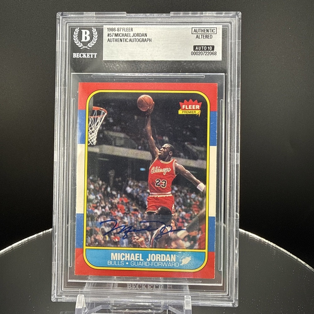 1986-87 Fleer Michael Jordan #57 Rookie RC Auto BGS Authentic AUTO 10 Altered